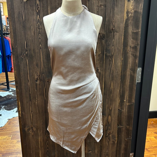 Women’s Taupe Satin Mini Dress
