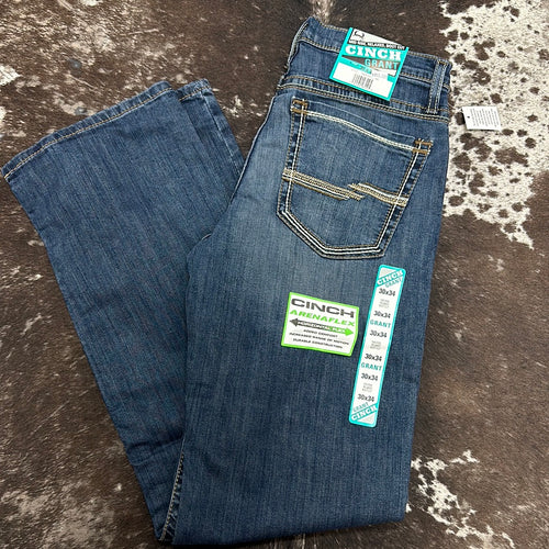 Cinch Grant Mid Rise Relaxed Bootcut Jeans.