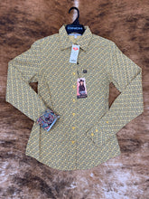 Load image into Gallery viewer, Women’s Yellow/Blue Flower Print Button Up