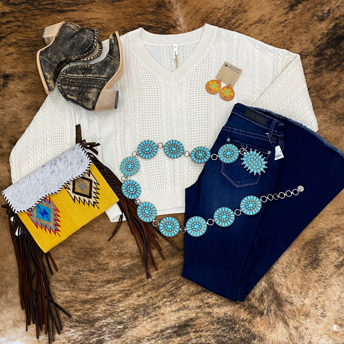 L&B Concho Belt – Rustic Soul display picture 1