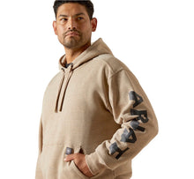 Load image into Gallery viewer, Ariat Men's Rebar Oatmeal Heather Lightweight Logo Hoodie