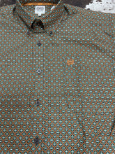Load image into Gallery viewer, Men’s Cinch Brown &amp; Turquoise LS Button Up