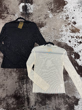 Load image into Gallery viewer, Women’s Zutter Rhinestone LS Mesh Top