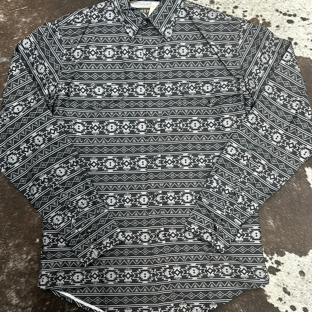 Men’s Roper Horitzonal Aztec Strip Button Up.