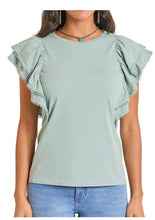 Load image into Gallery viewer, PanHandle Woman’s Jade Flutter Sleeve Top