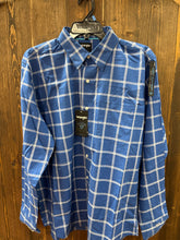 Load image into Gallery viewer, Wrangler Men’s Cody Johnson Collection Blue Plaid Button Up