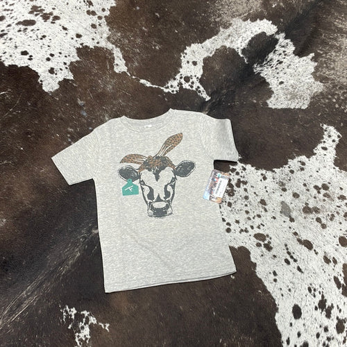 Cheetah Bandana Calf-S/S Toddler Tee-Gray