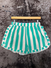 Load image into Gallery viewer, Women’s Green/Cream Striped Shorts