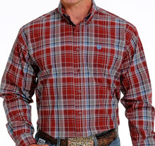 Load image into Gallery viewer, Cinch Blue/Red Plaid Button Up.