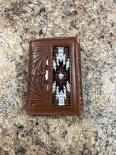 Load image into Gallery viewer, Men’s Challenger Floral Tooled Beaded Wallet