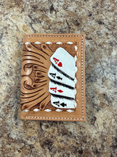 Load image into Gallery viewer, Leather Aces Floral Tooled Wallet