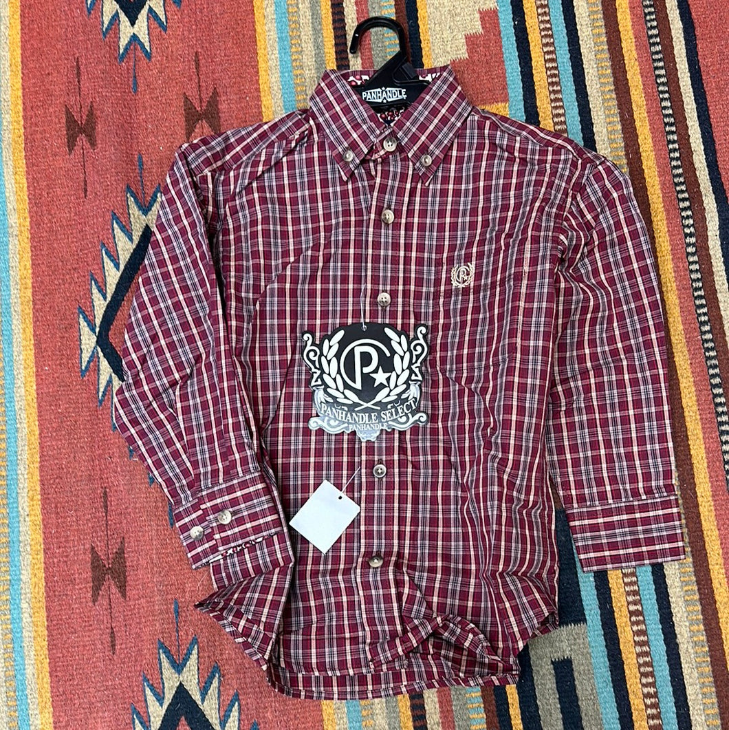 Boys Scarlet Checkerboard Shirt