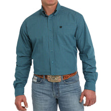 Load image into Gallery viewer, Men’s Cinch Plaid Teal Button Up.