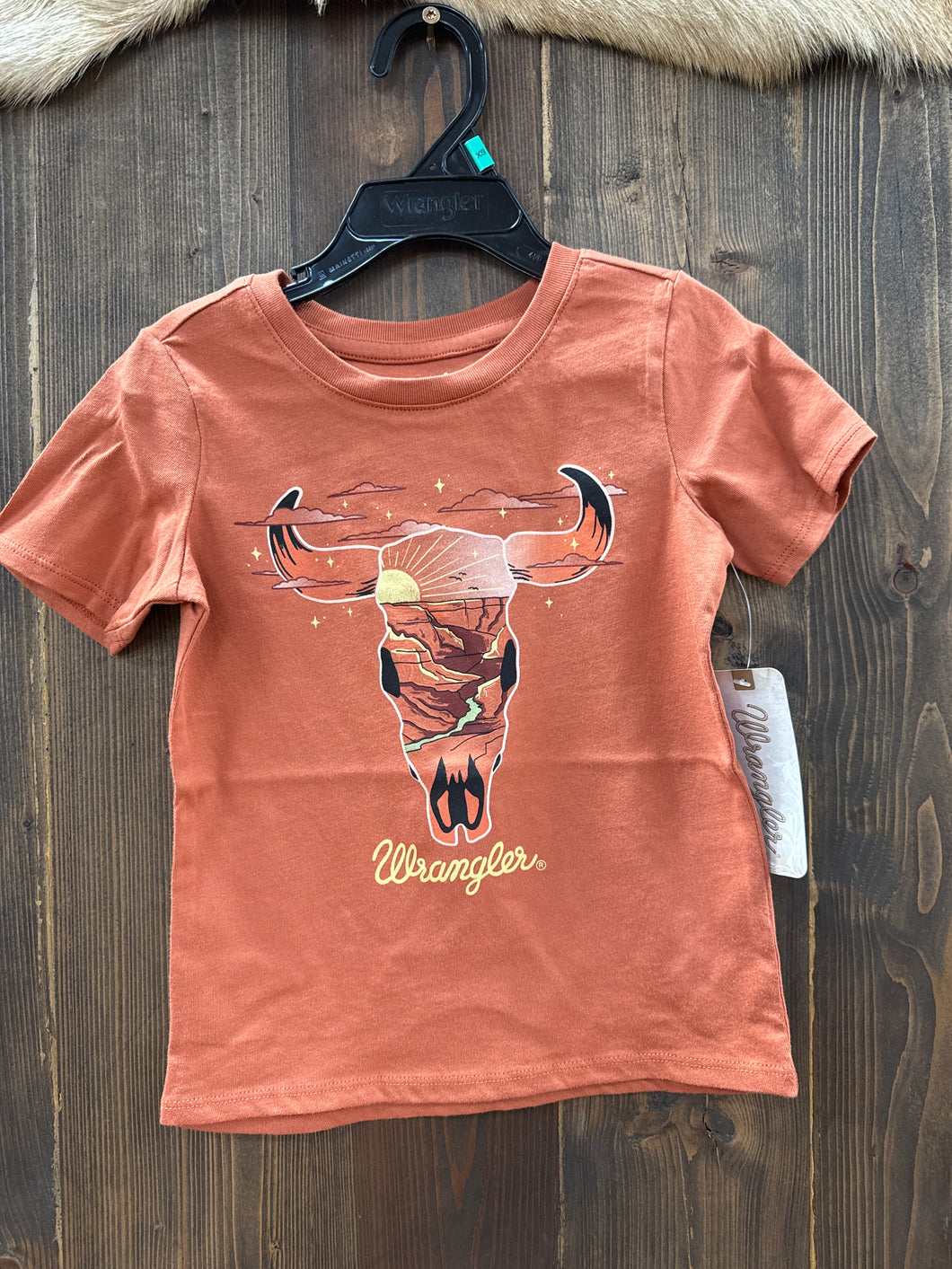 Girl’s Wrangler Rust Bull Tee