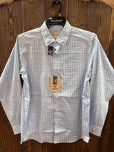 Load image into Gallery viewer, Men’s Ariat Crystal Blue Plaid Everything Series Long Sleeve Button Up