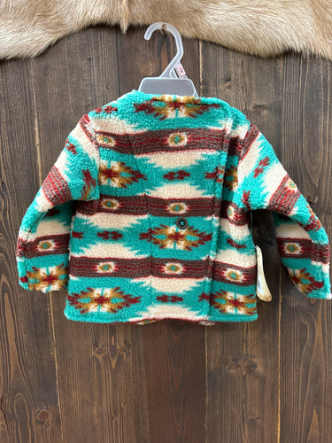 Girl’s Long Sleeve Aztec Sherpa Jacket