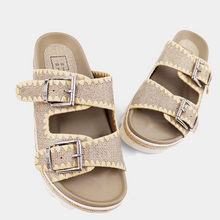 Load image into Gallery viewer, Women’s Gold Women Platform Sandals.