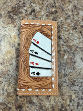 Load image into Gallery viewer, Leather Aces Floral Tooled Wallet