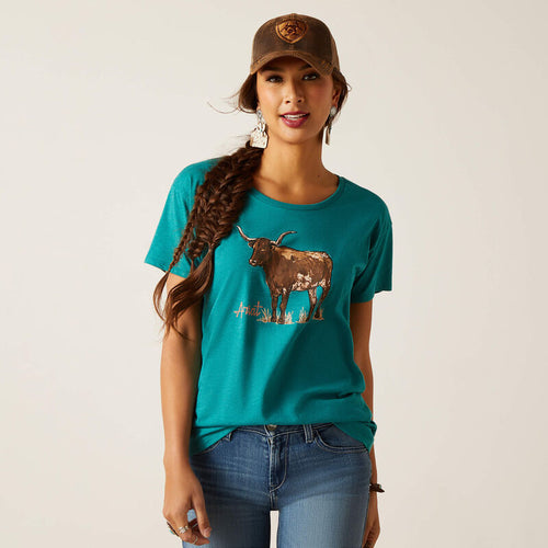 Ariat Longhorn Watercolor T-Shirt.