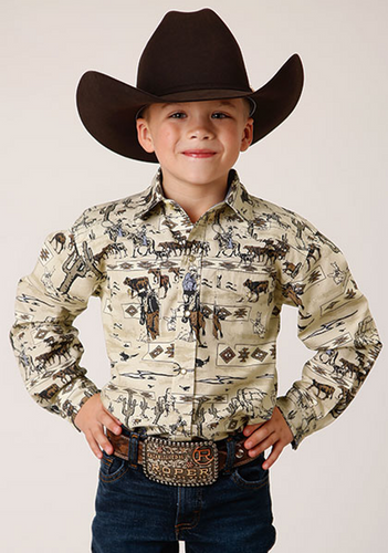 Roper Boys Vintage Postcard Print Snap Up.