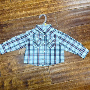 Wrangler Boys Red/White/Blue Plaid Button Up