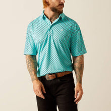 Load image into Gallery viewer, Ariat Mens Aruba Blue Polo Shirt.