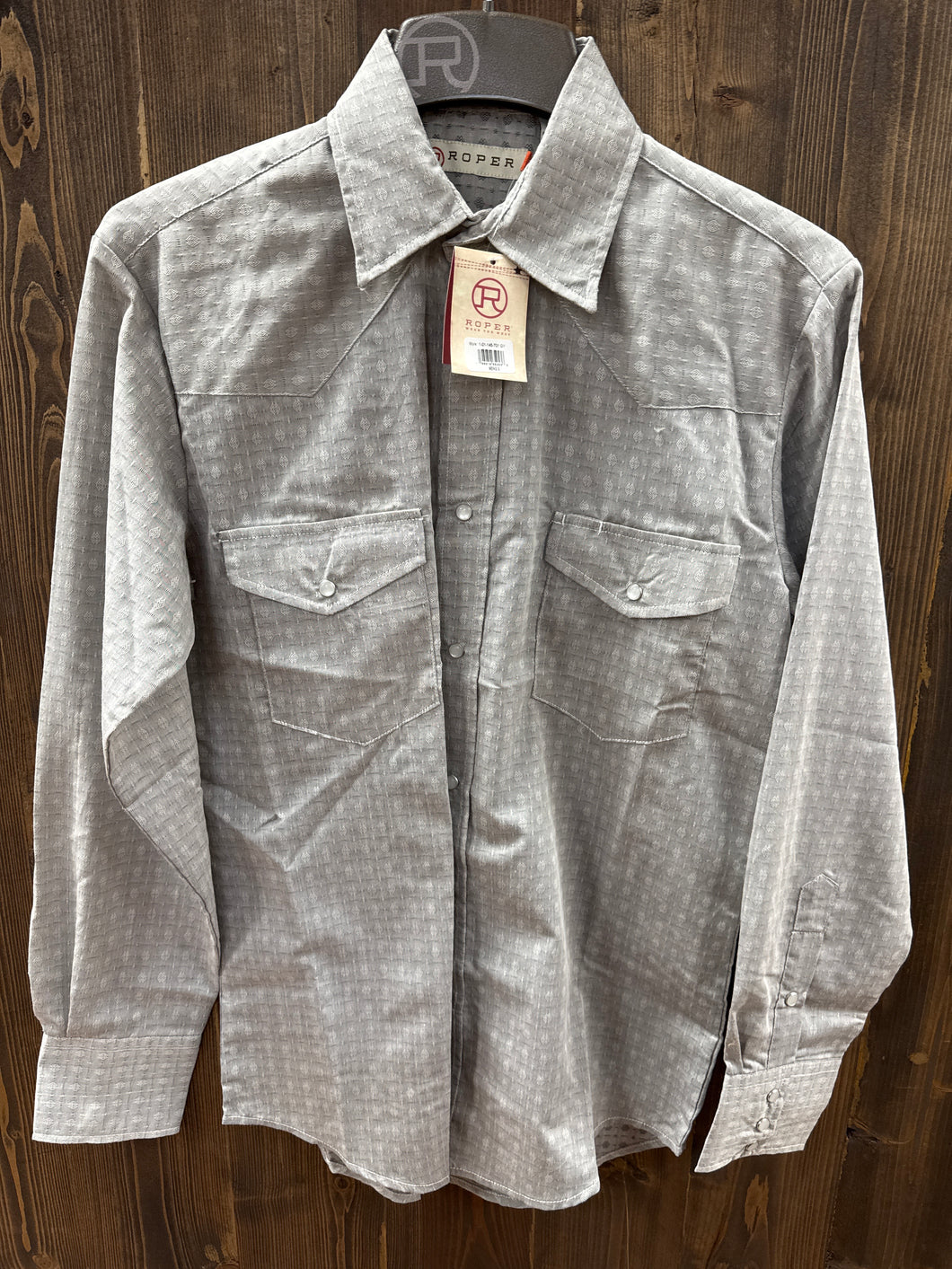 Men’s Roper All Over Grey Long Sleeve Shirt