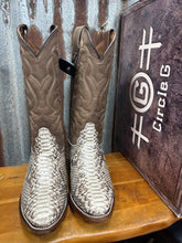 Load image into Gallery viewer, Men’s Circle G Natural/Brown Python Embroidery Round Toe Boot