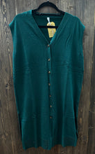 Load image into Gallery viewer, Maxi Button Up Sleeveless Cardigan.