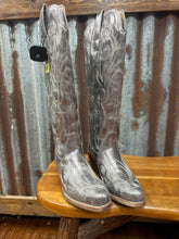Load image into Gallery viewer, Women’s Silver Faux Leather Weatern Stitch Boot