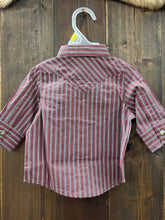 Load image into Gallery viewer, Wrangler Little Boys Red Striped Long Sleeve Button Up