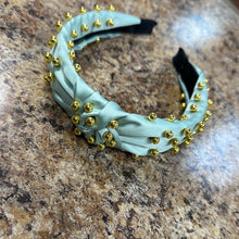 Load image into Gallery viewer, Knot Gold Beaded Headband.