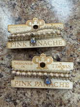 Load image into Gallery viewer, Pink Panache Foil Texture Bead Stacked With Austrian Crystal