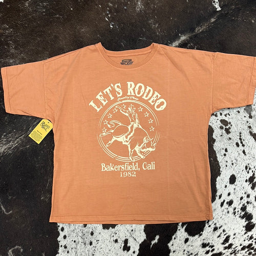 Womens Let’s Rodeo Tee Rust