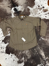 Load image into Gallery viewer, Men’s Cinch Brown &amp; Turquoise LS Button Up