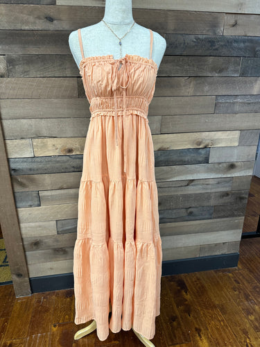 Apricot Tiered Maxi Dress.