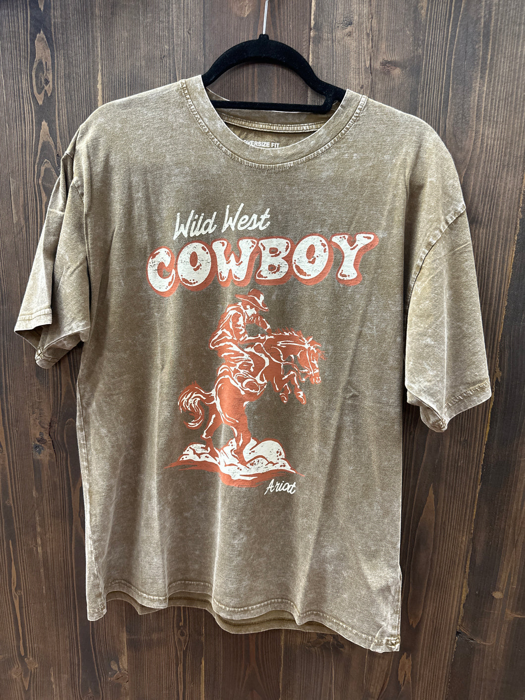 Ariat Womens Cowboy Brown Oversized Tee.