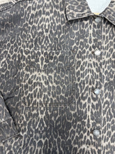 Load image into Gallery viewer, Woman’s Veveret Leopard Oversized Boyfriend Denim Jacket