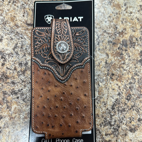 Ariat Ostrich Floral Embossed Cell Phone Case.