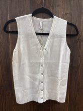 Load image into Gallery viewer, Ribbed Knit Button-Up Sweater Tank