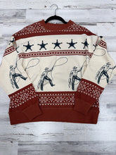 Load image into Gallery viewer, Panhandle Slim Women’s Rust Cowboy Crew Neck Pullover