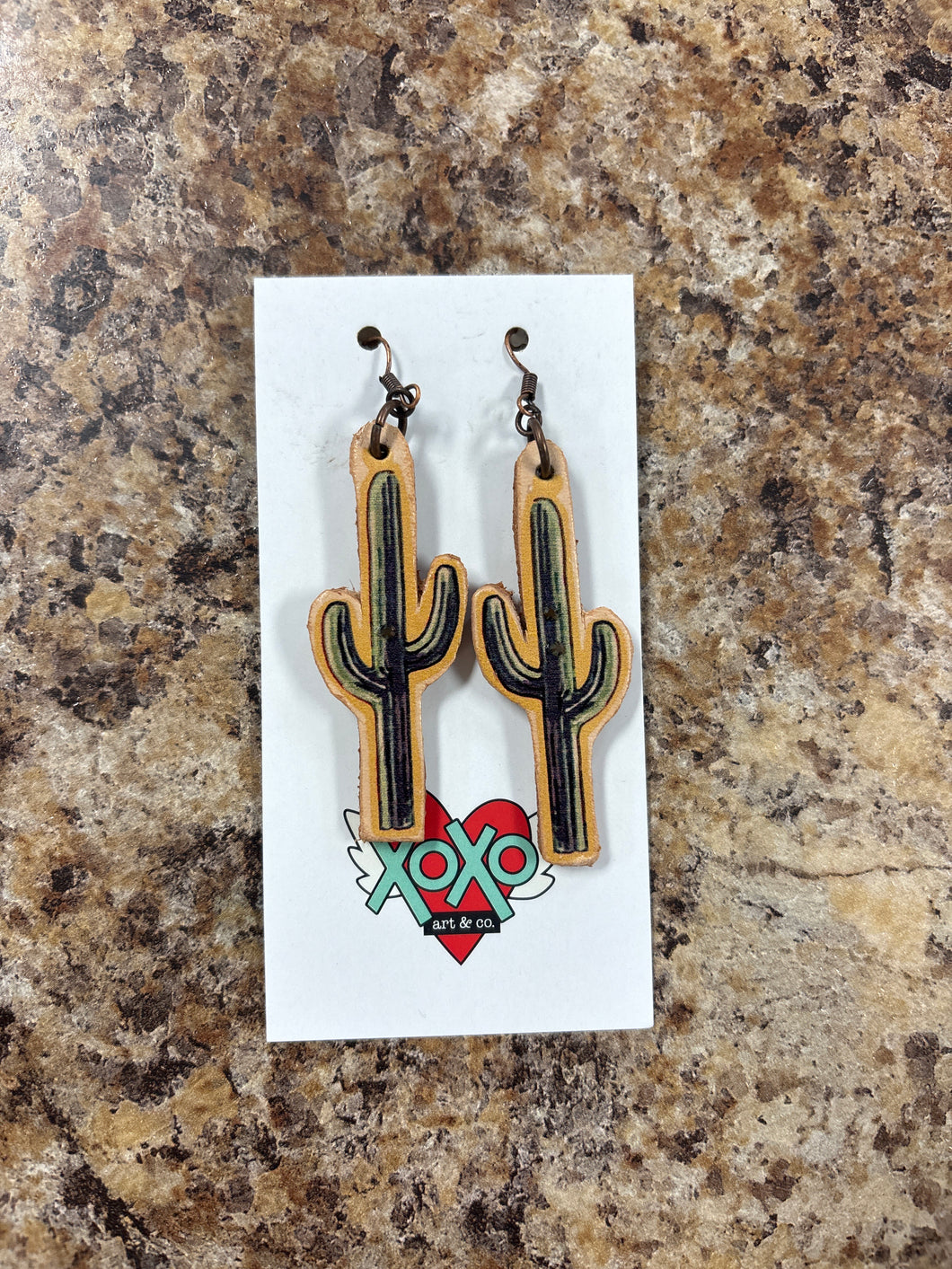 Cactus Leather Earrings