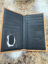 Load image into Gallery viewer, Men’s Tan Cross Floral Embossed Wallet