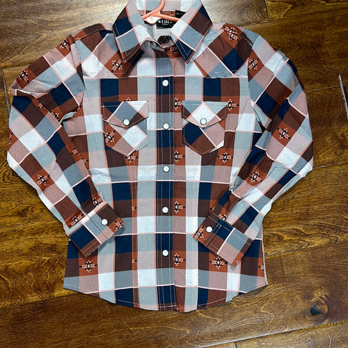 Cruel Girls Multi-Colored Plaid Pattern Snap Up Shirt.