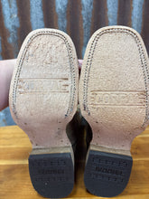 Load image into Gallery viewer, Corral Girls Brown/White Embroidery Square Toe Boot