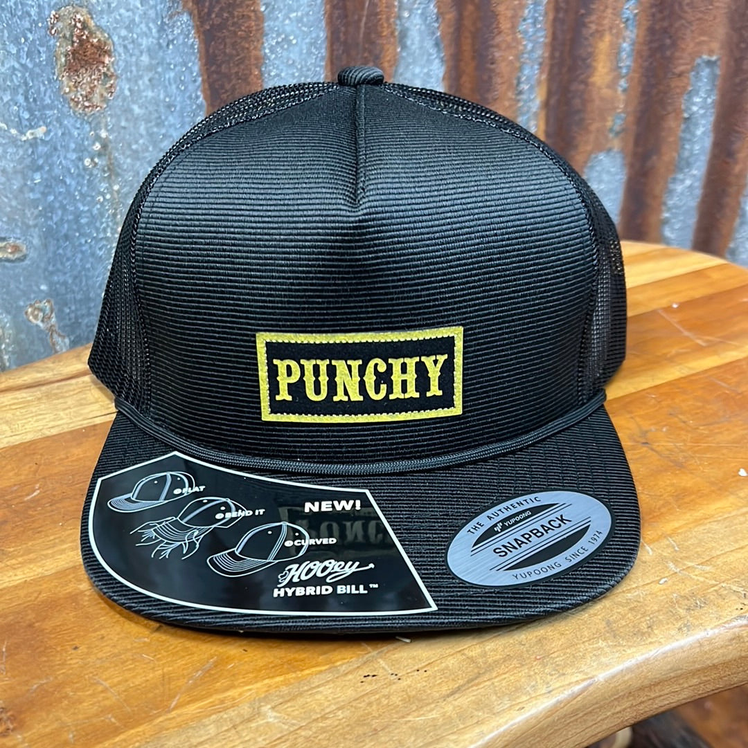 Punchy Lockup Black Hooey Trucker Hat