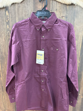 Load image into Gallery viewer, Men’s Wrangler George Strait Collection Longsleeve Burgundy Button Up