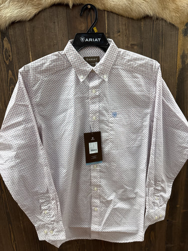 Men’s Ariat Talbott Long Sleeve White Button Up