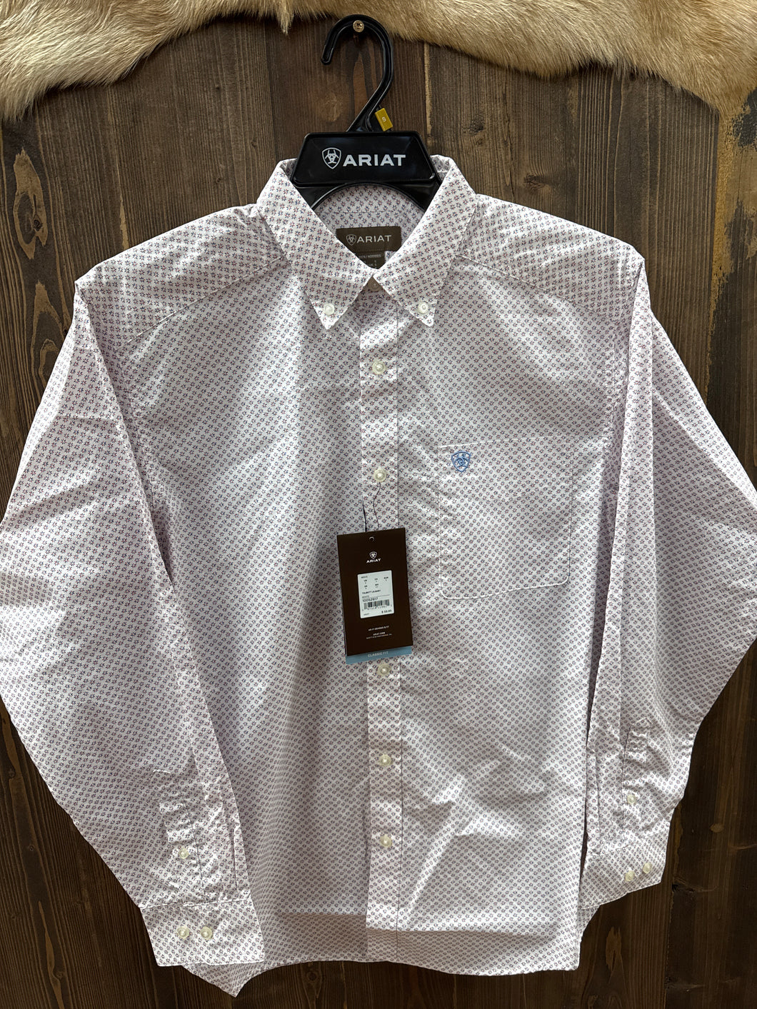 Men’s Ariat Talbott Long Sleeve White Button Up