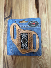 Load image into Gallery viewer, Western Basket Weave Tooled Leather Beaded Knife Sheath